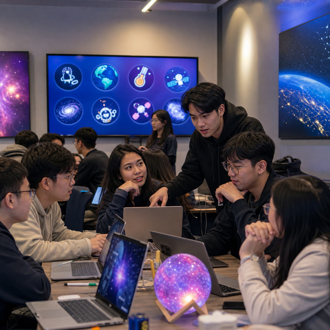 Participants selecting a NASA Space Apps challenge
