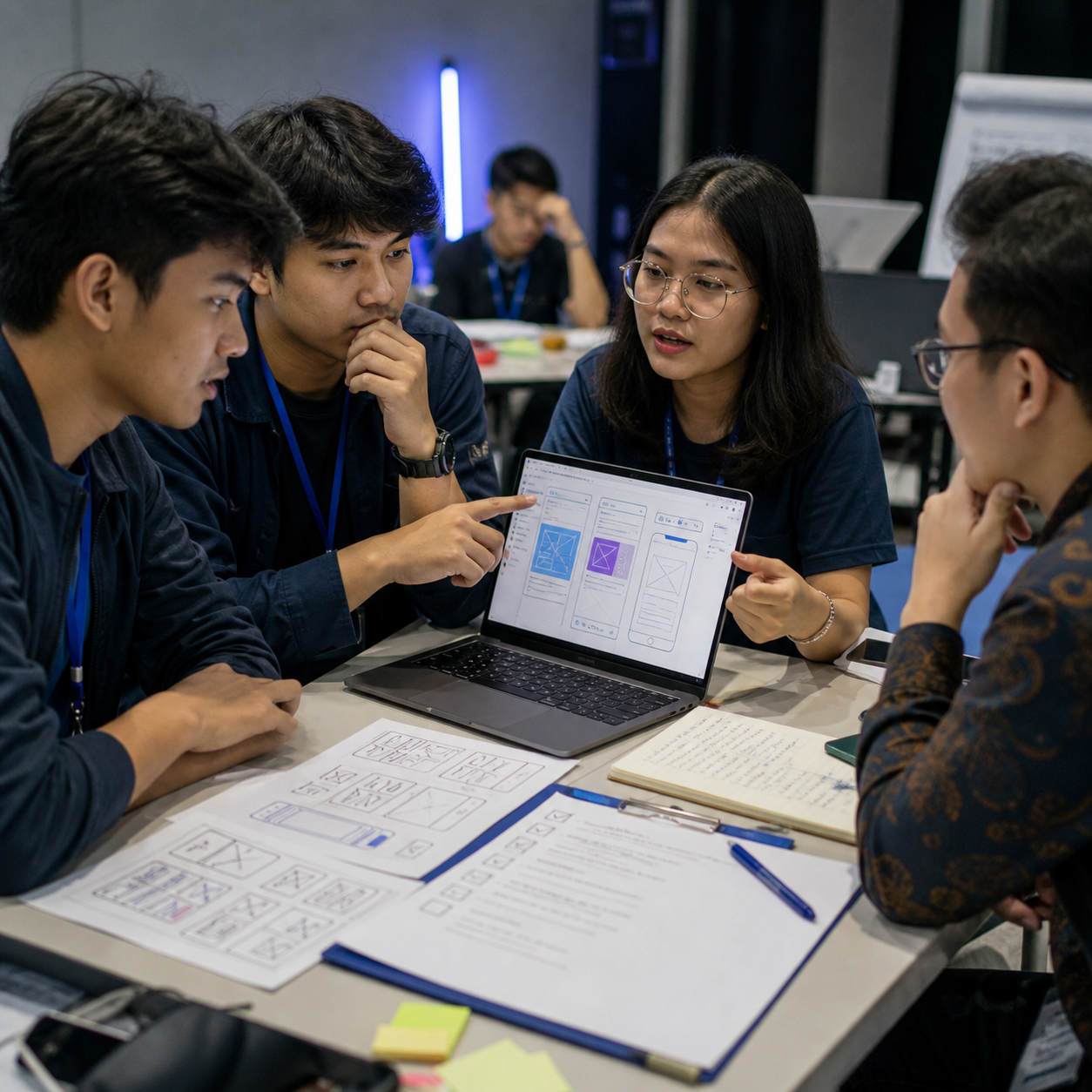Team demonstrating a project prototype