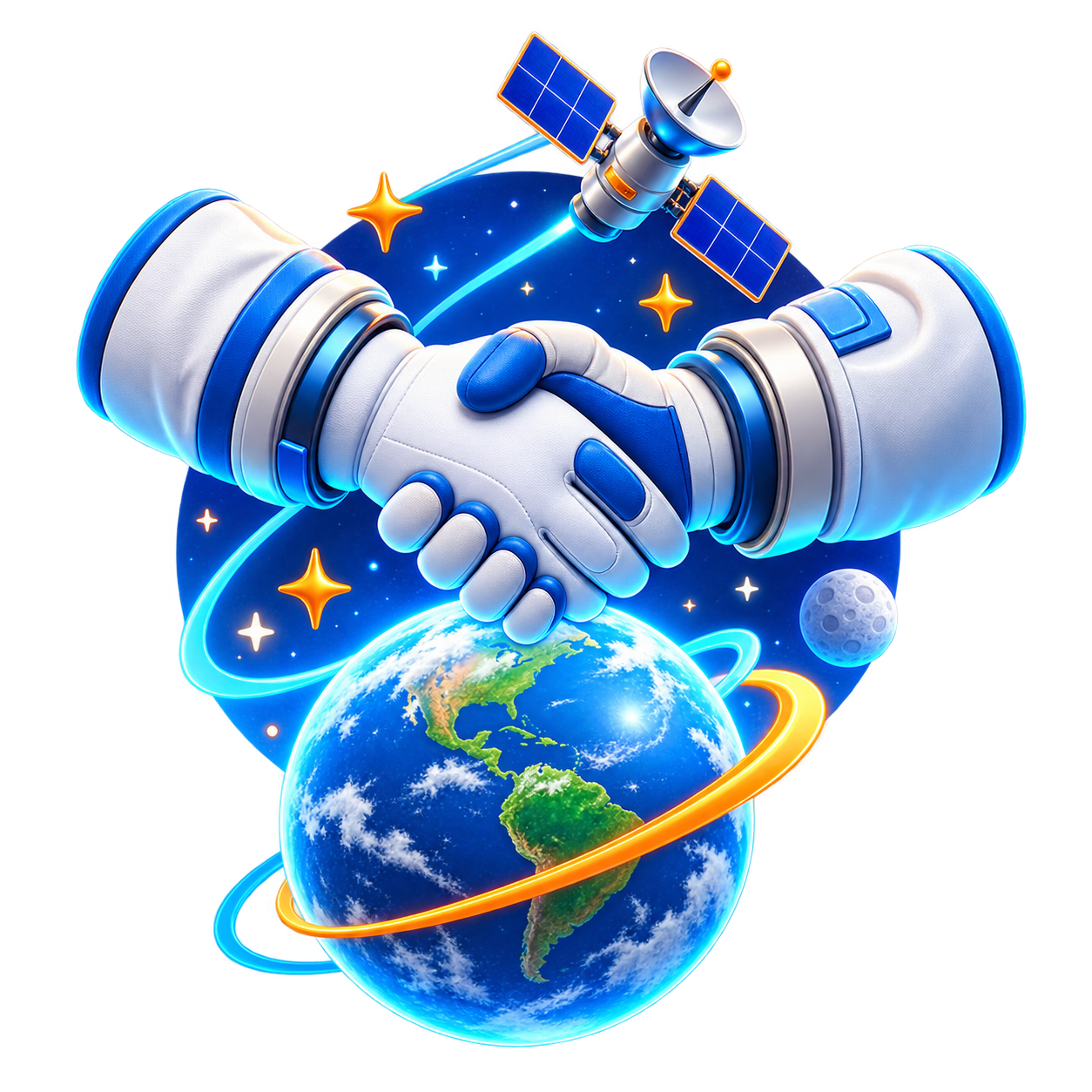 3D NASA space agency partners icon