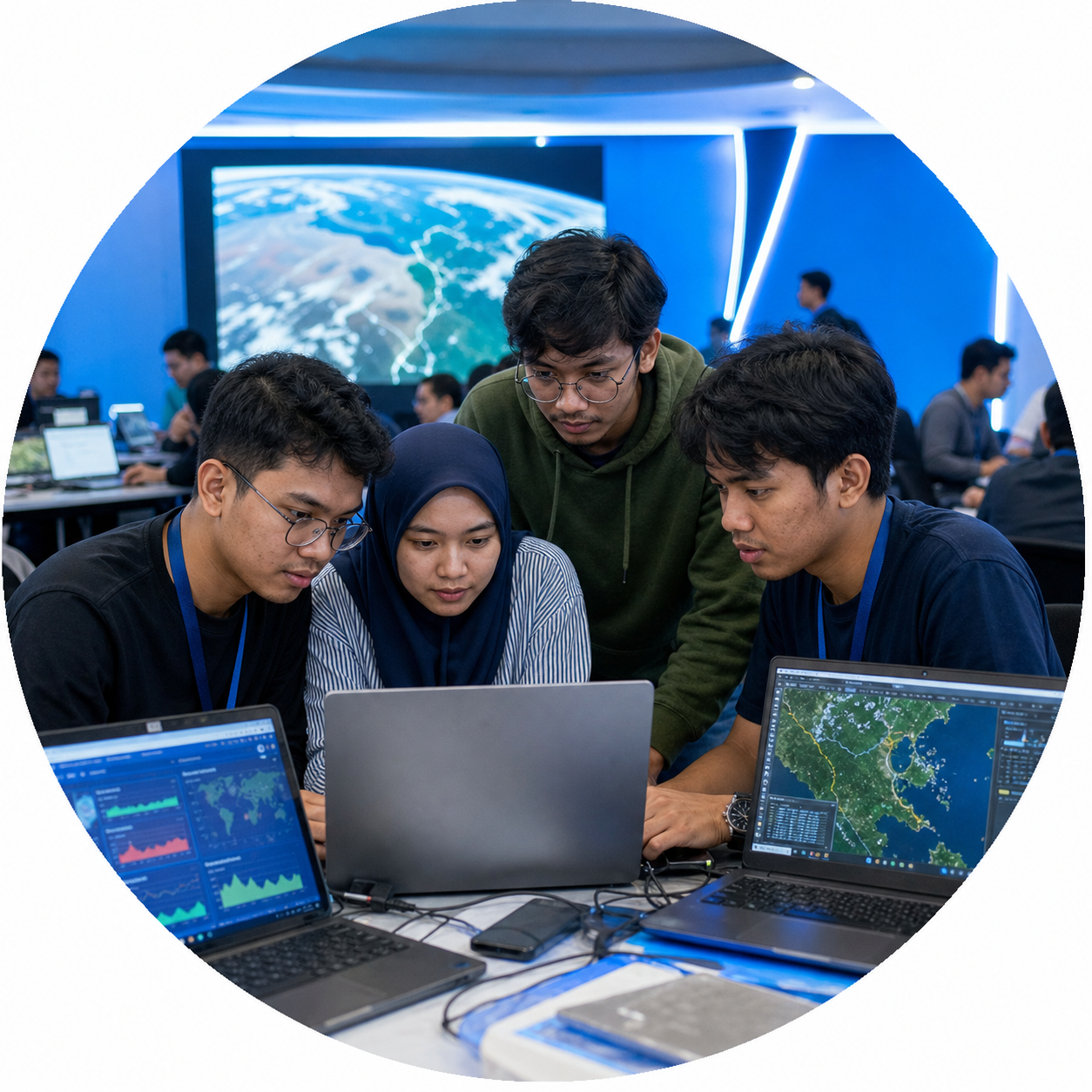 Earth observation satellite visualizing NASA open data