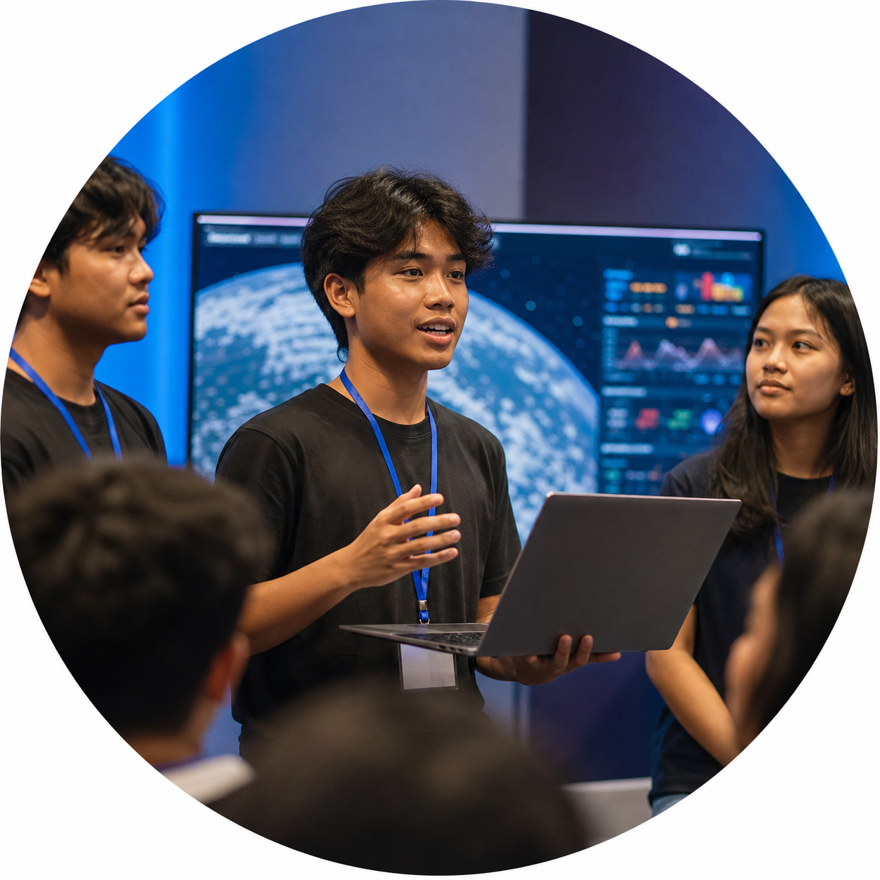 Indonesian participant presenting a space technology portfolio